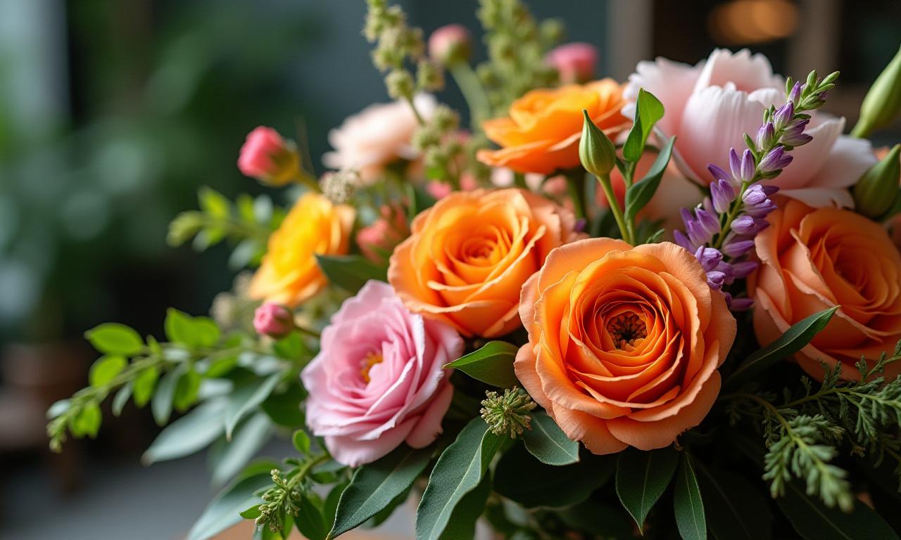 Floral composition for a photoshoot, beautifully arranged